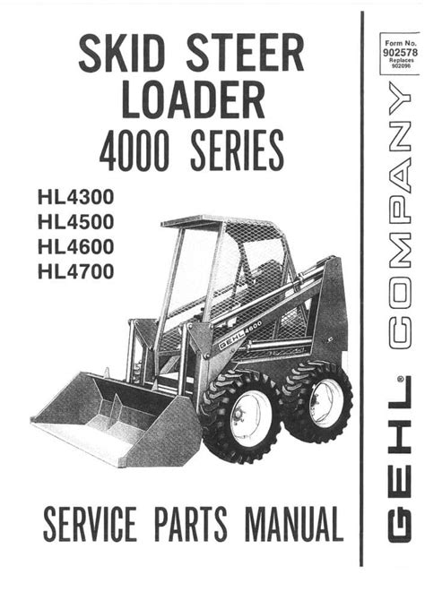 Gehl HL4600 Skid Steer Loader Parts Manual 